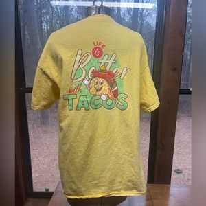 Call your mother life is better with tacos large graphic foodie tee 100% cotton